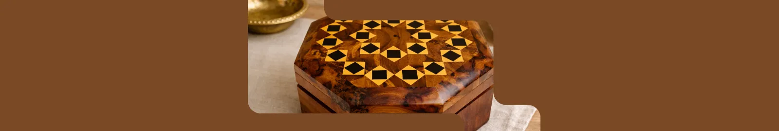 Handmade Moroccan wood decor crafted by artisans