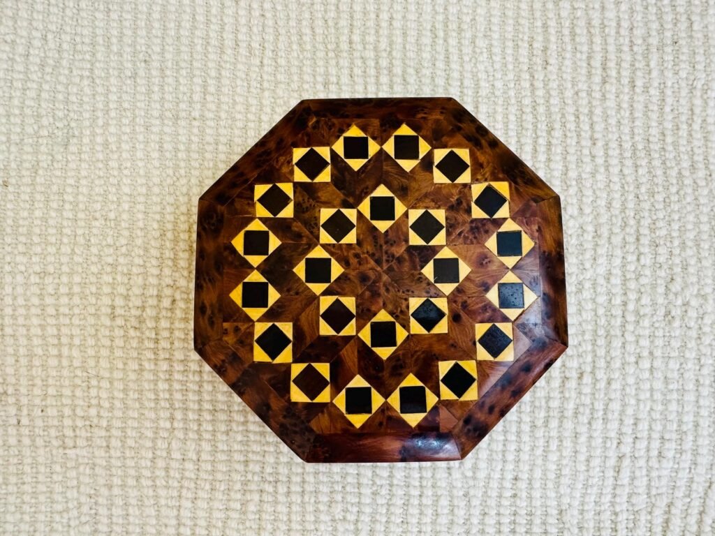 Handmade Moroccan juniper wood jewelry box artisan keepsake