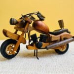 Handmade Cedar Wood Motorcycle Model – Vintage Wooden Bike Décor, Collector Gift