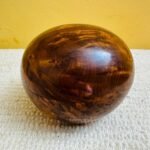 Artisan cedar wood jewelry box sphere shape