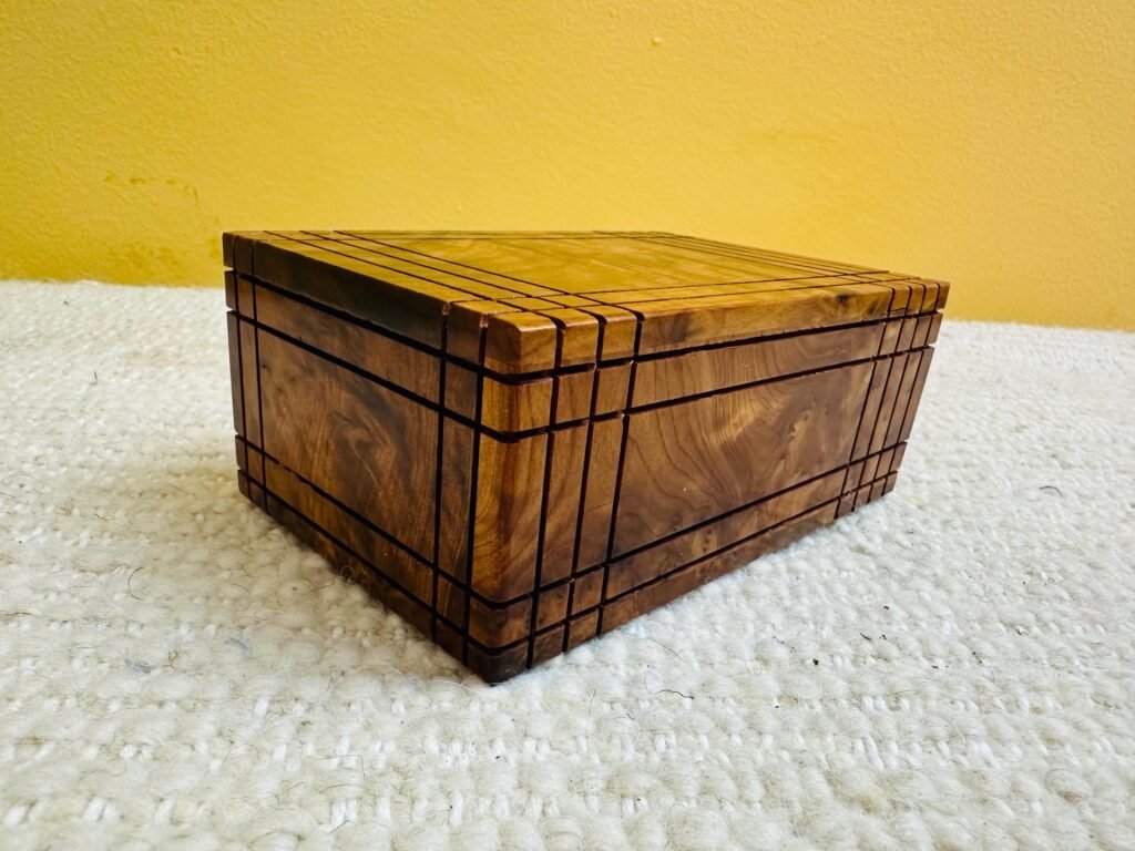 Handmade Moroccan cedar secret sliding puzzle box