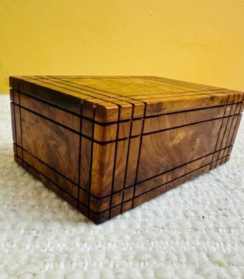 Handmade Moroccan cedar secret sliding puzzle box