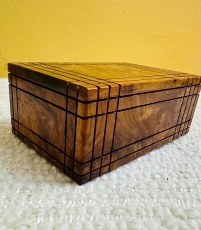 Handmade Moroccan cedar secret sliding puzzle box