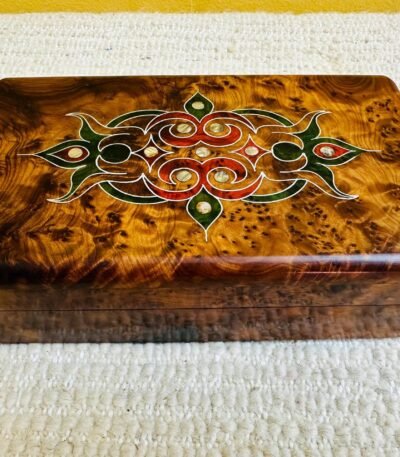 Handmade Moroccan thuya and cedar wood jewelry box