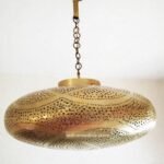 Moroccan copper pendant light handmade boho decor
