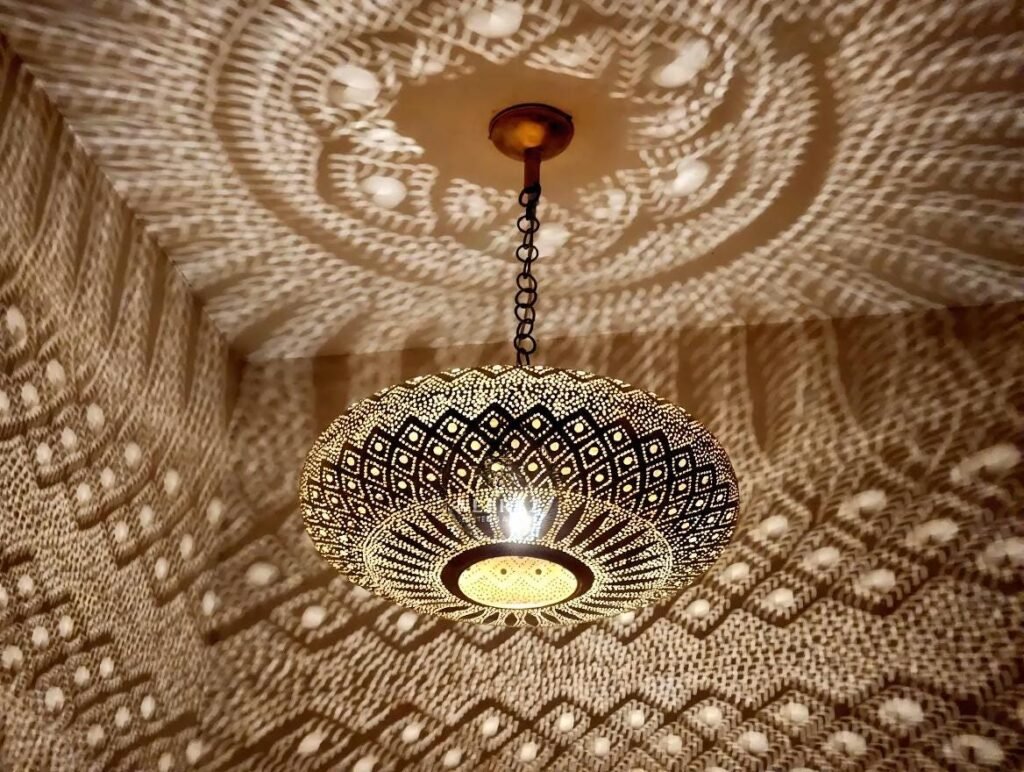 Moroccan handmade copper pendant light artisan ceiling lamp